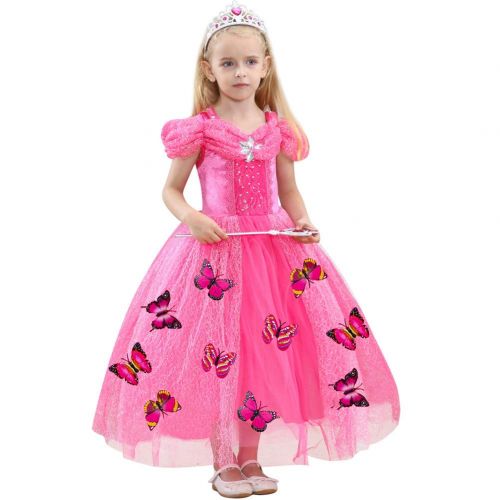  Tsyllyp Girls Princess Aurora Costume Dress Up Gowns For Halloween Party