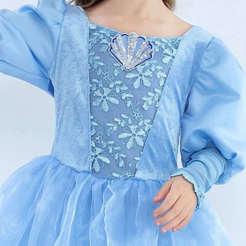  Tsyllyp Princess Dress up for Girls Role Play Costume Set for Aurora Bell Cinderella Jasmine (Princess Costume)