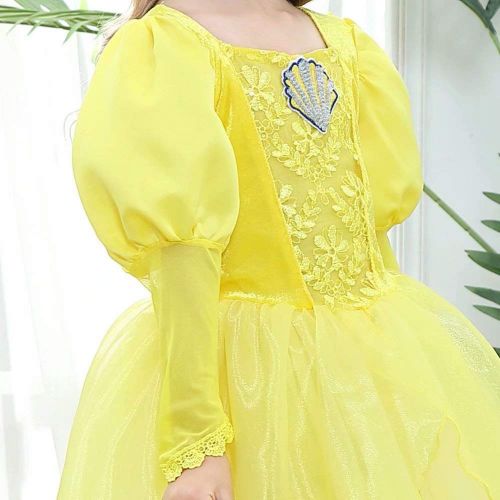  Tsyllyp Princess Dress up for Girls Role Play Costume Set for Aurora Bell Cinderella Jasmine (Princess Costume)