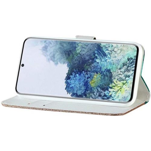  [아마존베스트]Ttimao Compatible with Samsung Galaxy A51 Premium Glitter PU Leather Wallet Flip Case Magnetic Closure Card Slot Stand Function Shockproof Protective Case Blue