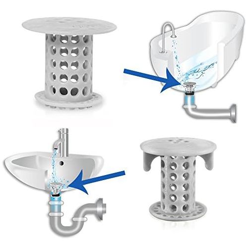  [아마존 핫딜]  [아마존핫딜]Tubshroom SinkShroom Regenschutz fuer Waschbecken, Nickel-Edition Modern grau