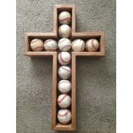 /TuckerCabinetry Baseball Cross Shadow box