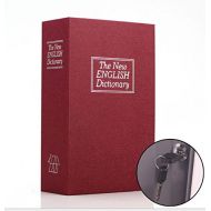 Tuersuer Desktop Decor Money Box Large Simulated English Dictionary Piggy Bank Lock Key Safe (Red)