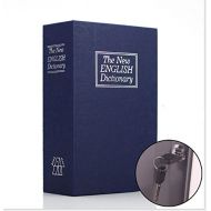 Tuersuer Desktop Decor Money Box Large Simulated English Dictionary Piggy Bank Lock Key Safe (Blue)