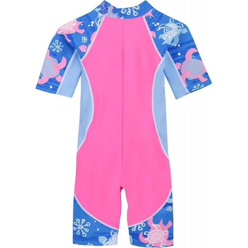  Tuga+Sunwear Tuga Girls Short Sleeve One Piece Swimsuit 3mos-7 years, UPF 50+ Sun Protection