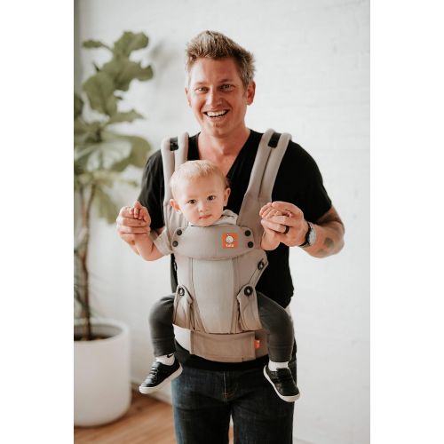  Baby Tula Coast Explore Mesh Baby Carrier 7  45 lb, Adjustable Newborn to Toddler Carrier, Multiple Ergonomic Positions Front and Back, Breathable  Coast Overcast, Light Gray wit