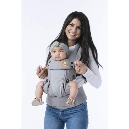  Baby Tula Coast Explore Mesh Baby Carrier 7  45 lb, Adjustable Newborn to Toddler Carrier, Multiple Ergonomic Positions Front and Back, Breathable  Coast Overcast, Light Gray wit