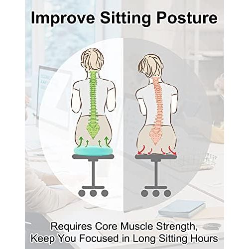  Tumaz Wobble Cushion - Wiggle Seat for Improve Sitting Posture & Attention Also Stability Balance Disc to Physical Therapy, Relief Back Pain & Core Strength for All Ages [Extra Thi