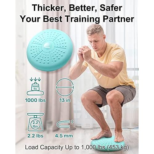  Tumaz Wobble Cushion - Wiggle Seat for Improve Sitting Posture & Attention Also Stability Balance Disc to Physical Therapy, Relief Back Pain & Core Strength for All Ages [Extra Thi