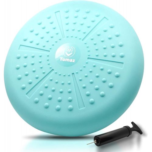  Tumaz Wobble Cushion - Wiggle Seat for Improve Sitting Posture & Attention Also Stability Balance Disc to Physical Therapy, Relief Back Pain & Core Strength for All Ages [Extra Thi