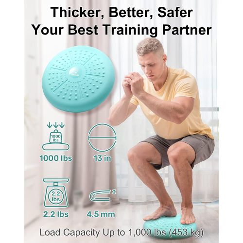  Tumaz Wobble Cushion - Wiggle Seat for Improve Sitting Posture & Attention Also Stability Balance Disc to Physical Therapy, Relief Back Pain & Core Strength for All Ages [Extra Thi