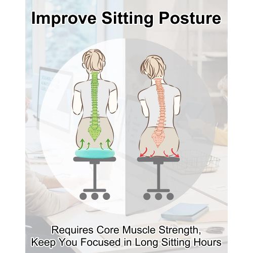  Tumaz Wobble Cushion - Wiggle Seat for Improve Sitting Posture & Attention Also Stability Balance Disc to Physical Therapy, Relief Back Pain & Core Strength for All Ages [Extra Thi