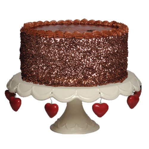  Tumbleweed Pottery Tumbleweed Cake Pedestal with Charms, Cupcake Stand And Cake Stand, White Cake Plate, 11.25 Inch Diameter