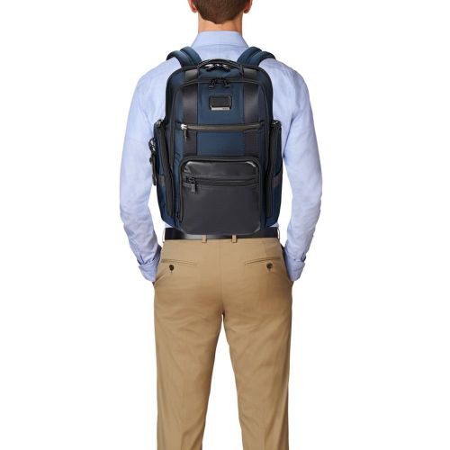 투미 Tumi TUMI - Alpha Bravo Sheppard Deluxe Brief Pack Laptop Backpack - 15 Inch Computer Bag for Men and Women - Navy