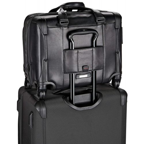 투미 Tumi TUMI - Alpha 3 Deluxe 4 Wheeled Laptop Case Brief - 17 Inch Computer Brief for Men and Women - Black