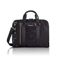 Tumi Mens Alpha Bravo Aviano Slim Leather Brief Briefcase, Black, One Size