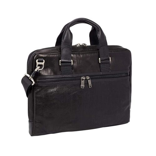 투미 Tumi Mens Alpha Bravo Aviano Slim Leather Brief Briefcase, Black, One Size