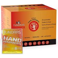 [아마존베스트]Tundras Hand Warmers 40 Count - Safe and Odorless Single Use Air Activated Heat Packs for Hands, Toes and Body - Up to 8 Hours of Heat - TSA Approved