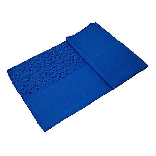  [아마존베스트]Tunturi Yoga Towel Non-Slip Yoga Mat Towel in Pink, Blue or Grey, Sweat Absorbing with Nubs for Gymnastics, Pilates