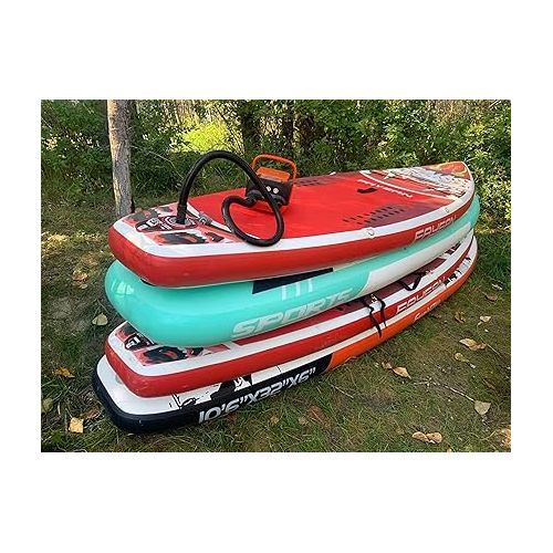  Tuomico Rechargeable Paddle Board Pump 16PSI Sup Air Pump with Battery,Electric Portable ISUP Pump for Inflatable Boat,Kayak,Tent with Inflation and Deflation Function