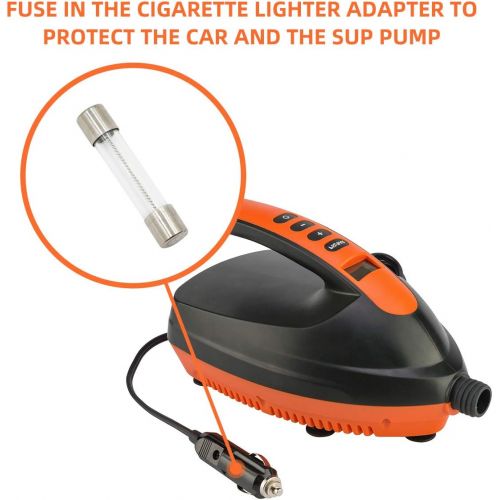  Tuomico Electric Paddle Board Pump, 16 PSI Digital SUP inflator Pump with Auto-Off Feature for Inflatable Pool, Boats, Rafts, Pool Toys, Kayak, 12V DC Car Connection