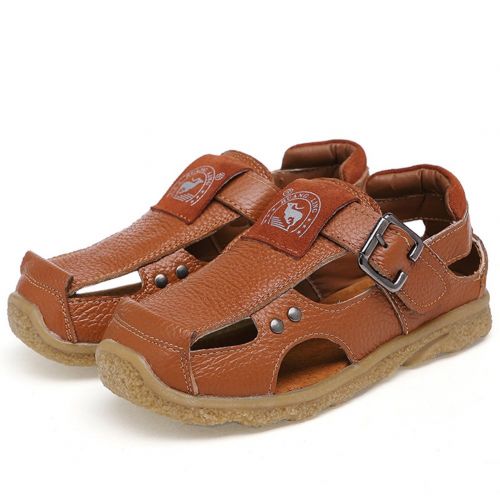  Tuoup Leather Closed Toe Sport Beach Toddler Kids Boys Sandals