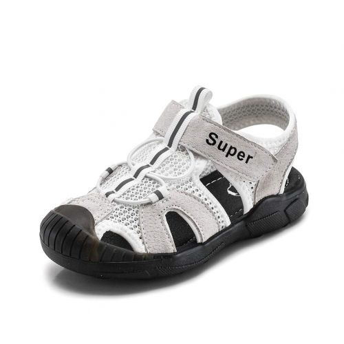  Tuoup Closed Toe Leather Breathable Outdoor Beach Sandals for Boys