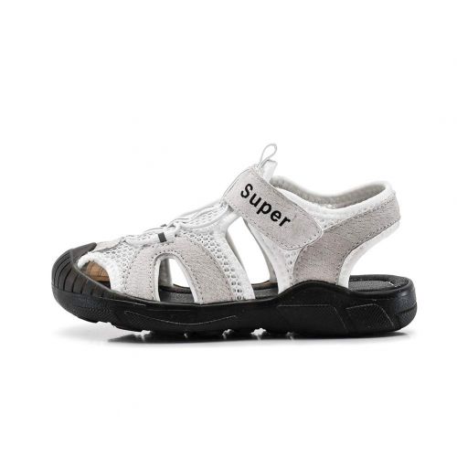  Tuoup Closed Toe Leather Breathable Outdoor Beach Sandals for Boys