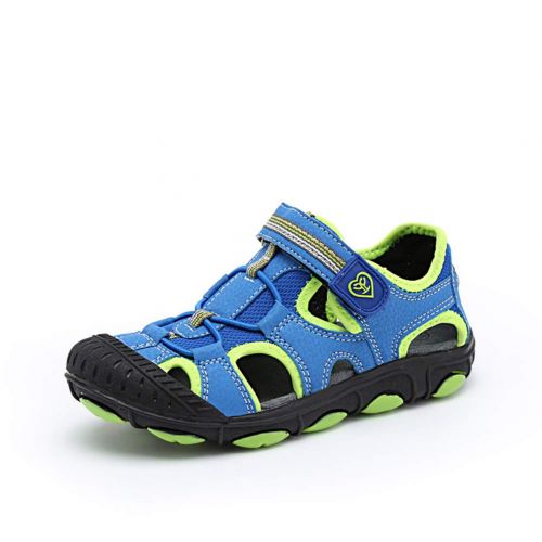  Tuoup Leather Closed Toe Athletic Skidproof Sandals for Boys