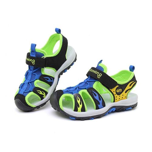  Tuoup Leather Closed Toe Anti-Skid Athletic Sandles Boys Sandals