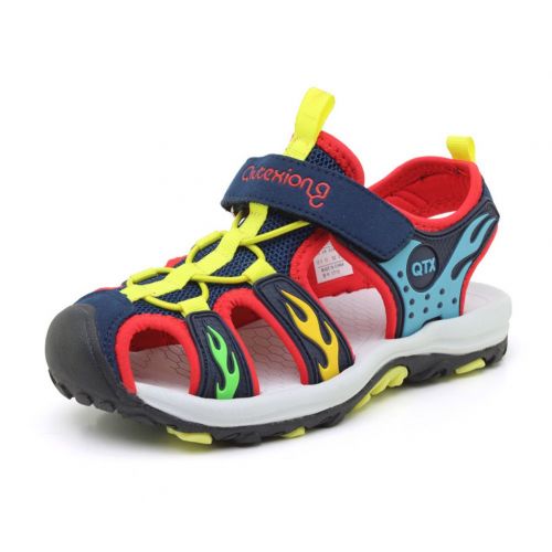  Tuoup Leather Closed Toe Anti-Skid Athletic Sandles Boys Sandals