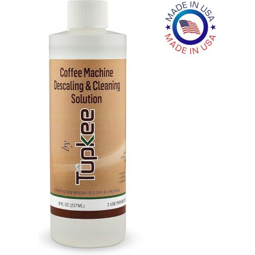  Tupkee Descaling Solution Coffee Maker Cleaner ? Universal Descaler for Keurig, Nespresso, Delonghi, Ninja and All Single Use Coffee and Espresso Machines ? Pack of 4