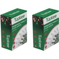 Tupkee Christmas Random Twinkle Shimmering Lights - Indoor Outdoor  20.5 Feet Light String, 100 Clear Bulbs - Christmas Tree Holiday Decor Sparkling Twinkling Christmas Lights - 2 Pack (