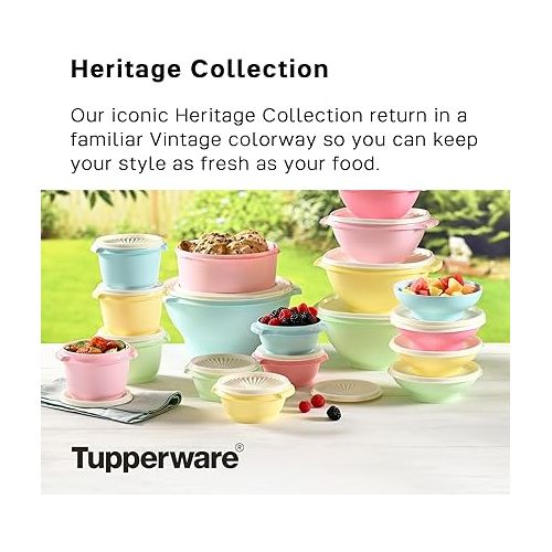  Tupperware Heritage Collection 7.6 Cup Cookie Canister - Vintage Light Pink Color, Dishwasher Safe & BPA Free Container - (1.8 L)