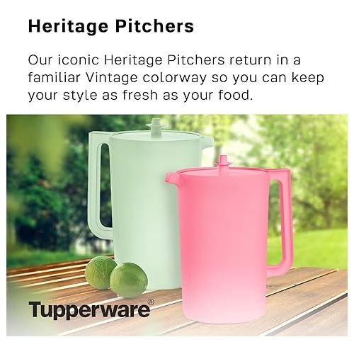  Tupperware Heritage 1 Gallon Pitcher in Soft Candy - Dishwasher Safe & BPA Free