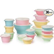 Tupperware Heritage Collection 36 Piece Food Storage Container Set in Vintage Colors- Dishwasher Safe & BPA Free - (18 containers + 18 lids)