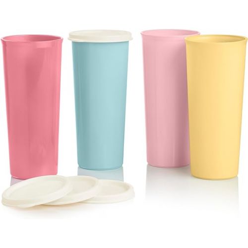  Tupperware Tumbler Set - 24 Count - Dishwasher Safe & BPA Free (12 Tumblers + 12 Lids, 16 fl oz each)