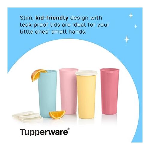  Tupperware Tumbler Set - 24 Count - Dishwasher Safe & BPA Free (12 Tumblers + 12 Lids, 16 fl oz each)