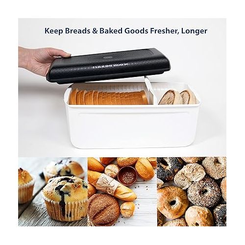  Tupperware Bread Saver- Storage Container & Bread Box for Bread, Pastries, Bagels & More, CondensControl- Moisture Control Technology, Keeps Bread Fresher Longer- 6.5