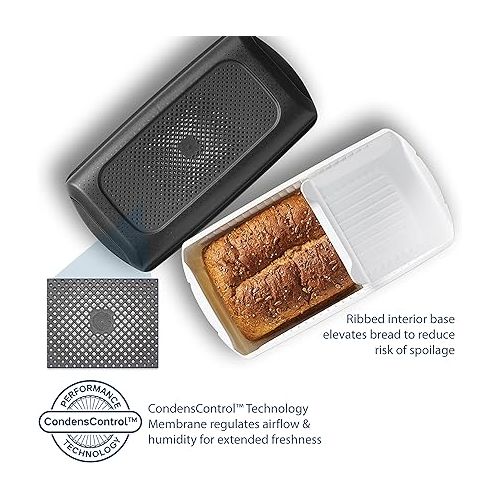  Tupperware Bread Saver- Storage Container & Bread Box for Bread, Pastries, Bagels & More, CondensControl- Moisture Control Technology, Keeps Bread Fresher Longer- 6.5