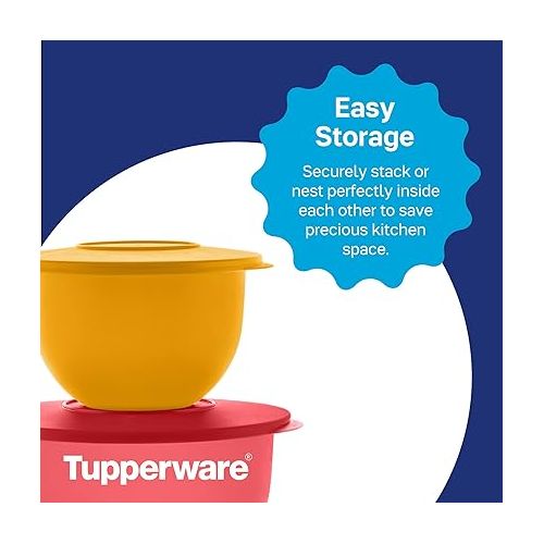  Tupperware Brand Impressions 6-Piece Classic Bowl Set (3 Bowls + 3 Lids) - Dishwasher Safe & BPA Free - Airtight, Leak-Proof Food Storage Containers for Fridge & Pantry