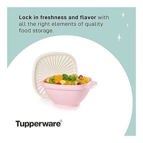  Tupperware Heritage Collection 5.25 Cup Bowl with Starburst Lid 4 Pack - Vintage Multi Color, Dishwasher Safe & BPA Free - (1.3 L)