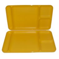 Tupperware Divided Dining TV Trays Picnic Kids Lunch Plates Yellow