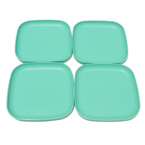  Tupperware Square 8 Inch Luncheon Plates Mint Green Set of 4