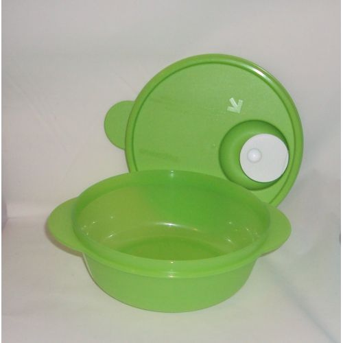  Tupperware CrystalWave Microwave 2c Bowl Divided Lunch Dish Plate Set Blue Green