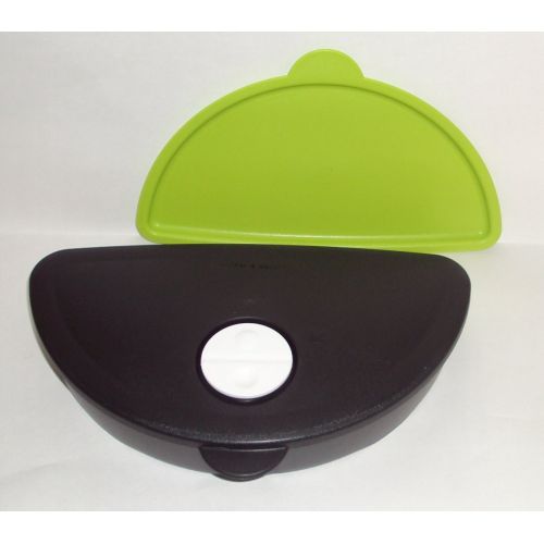  Tupperware Black CrystalWave Microwave Divided Dish Luncheon Plate
