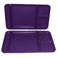 Tupperware Divided Dining TV Trays Picnic Kids Lunch Plates Grape Purple