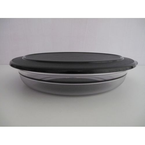  Tupperware TUPPERWARE Tafelperle 2,0L Schwarz Flach Schuessel Schale Servieren Classic Royal