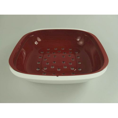  Tupperware TUPPERWARE Allegra Servierschale 1,33 L rot weiss mit Sieb Auffangschale