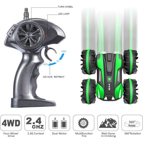  [아마존핫딜][아마존 핫딜] Tuptoel Rc Car, Water&Land 2 in 1 Remote Control Car Waterproof RC Truck 2.4Ghz 4WD Off Road Tank 360° Spins & Flips Beach Street Stunt Car, Gifts Toys for Boys